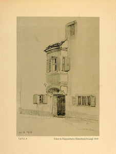 1924 Print Hermann Gradl House Pappenheim Germany - ORIGINAL GL1