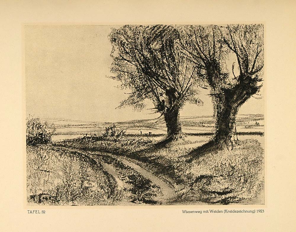 1924 Print Hermann Gradl Country Landscape Germany - ORIGINAL GL1