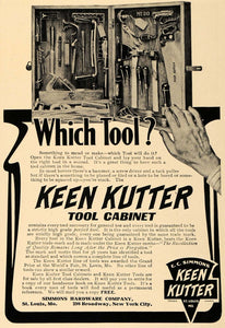 1905 Ad Keen Kutter Tool Cabinet Hardware Simmons Prize - ORIGINAL GM1
