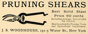 1905 Ad Pruning Shears Solid Steel Gardening Lawn Care - ORIGINAL GM1
