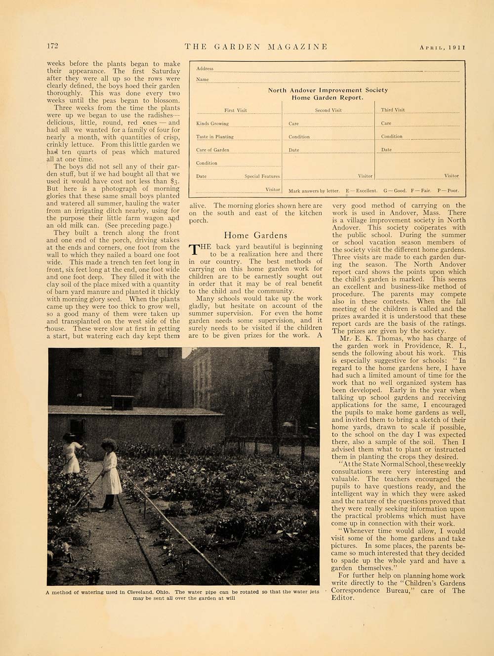 1911 Article Arbor Day Children Garden Ellen Eddy Shaw - ORIGINAL GM1