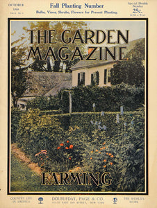 1909 Cover Garden Magazine Fall Planting Bulbs Shrubs - ORIGINAL GM1