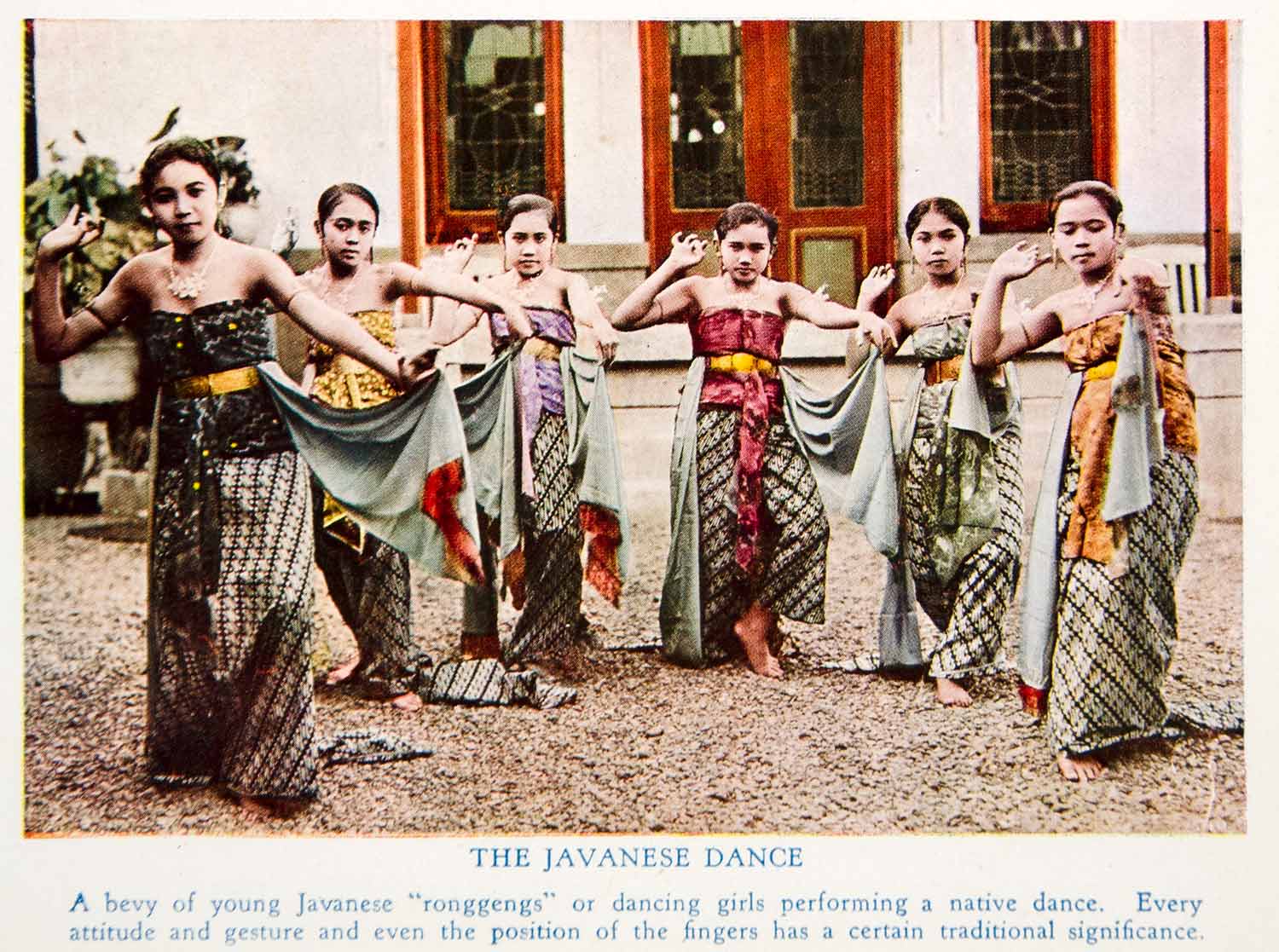 1940 Print Javanese Ronggeng Dancers Dancing Girls Costume Traditional Java GOE1