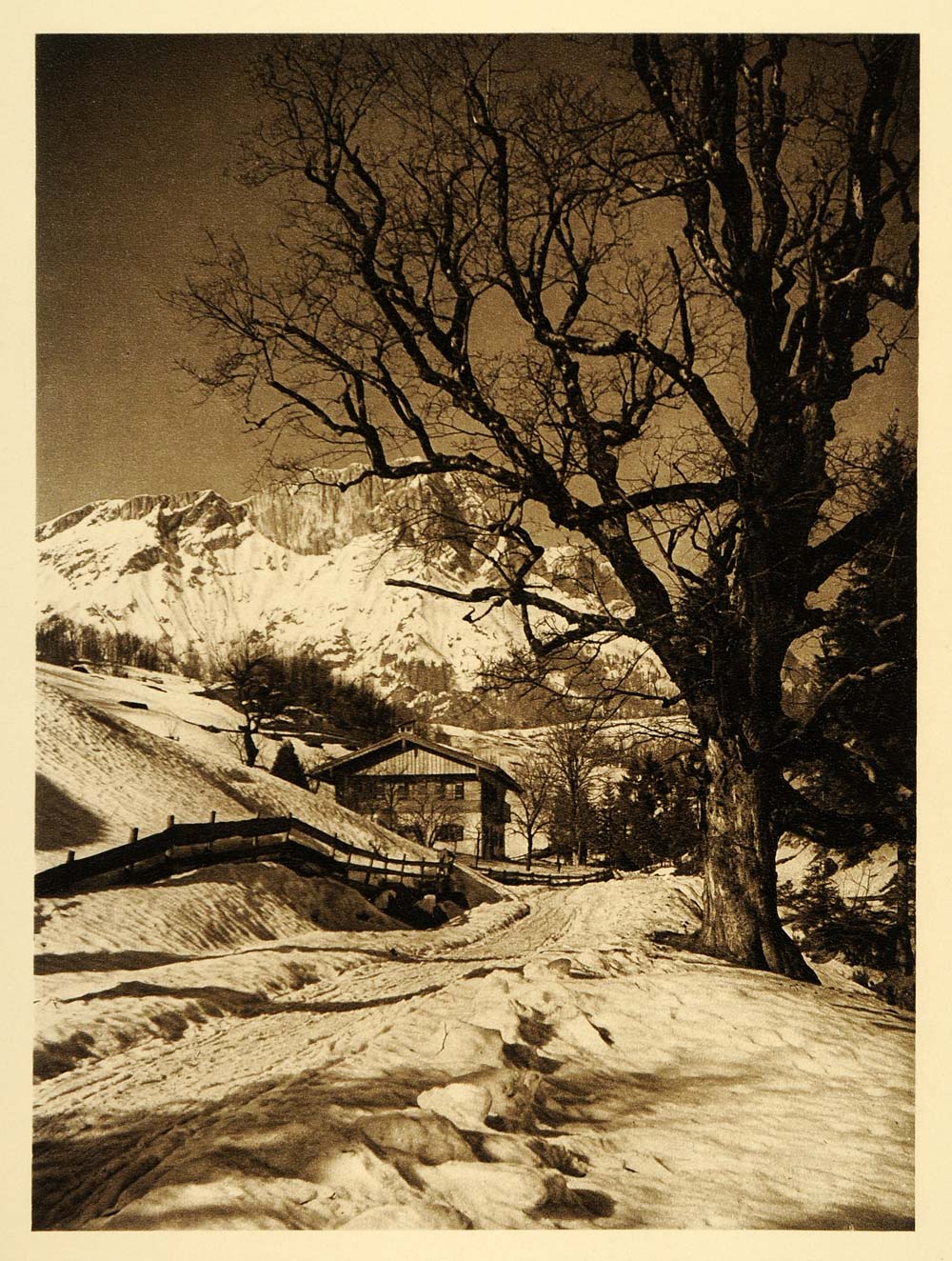 1924 Berchtesgaden Gern Germany Watzmann Untersberg - ORIGINAL PHOTOGRAVURE GR3
