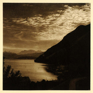 1924 Walchensee Lake Bavarian Alps Kochel Jachenau Sky - ORIGINAL GR3