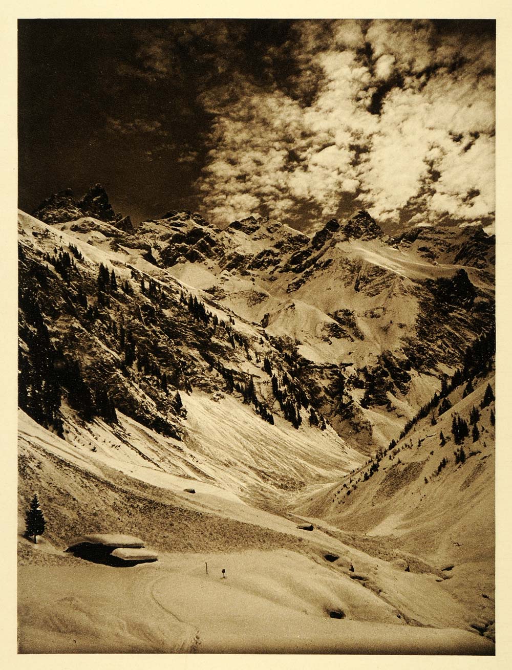 1924 Einodsbach Allgau Alps Germany Bavaria Swabia Peak - ORIGINAL GR3