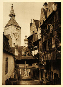 1924 Bavaria Germany Landsberg Lech Witches Corner Tile - ORIGINAL GR3