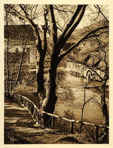 1924 Bavaria Germany Blaubeuren Blautopf Hammer Mill - ORIGINAL PHOTOGRAVURE GR3