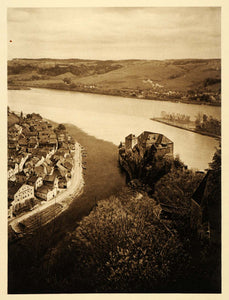1924 Germany Bavaria Passau Inn Danube Ilz Oberhaus - ORIGINAL PHOTOGRAVURE GR3