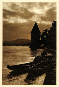 1924 Germany Bavaria Passau Inn Danube Ilz Canoes Tower - ORIGINAL GR3