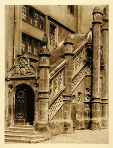 1924 Germany Bavaria Nordlingen Town Hall Carving Wonka - ORIGINAL GR3