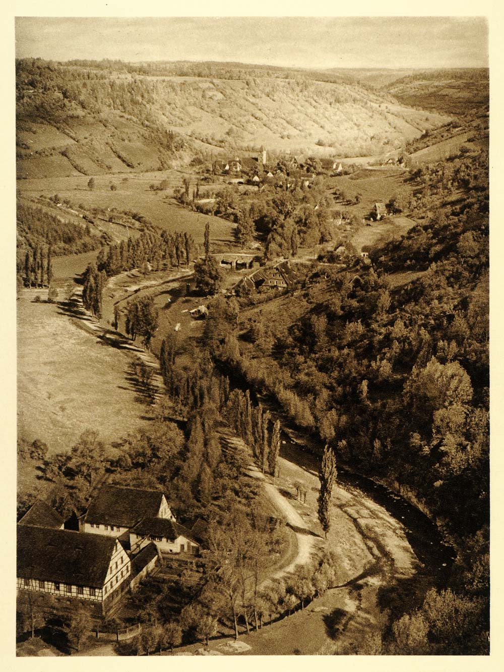1924 Germany Bavaria Rothenburg Tauber Valley City Wall - ORIGINAL GR3