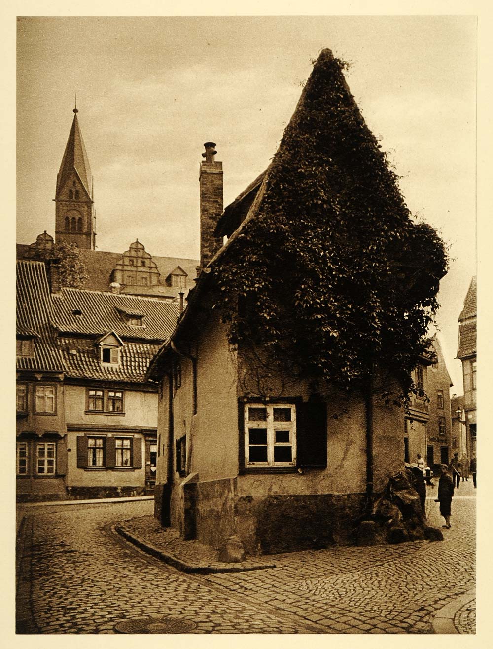 1924 Germany Quedlinburg Finkenherd Street Saxony Ivy - ORIGINAL GR3
