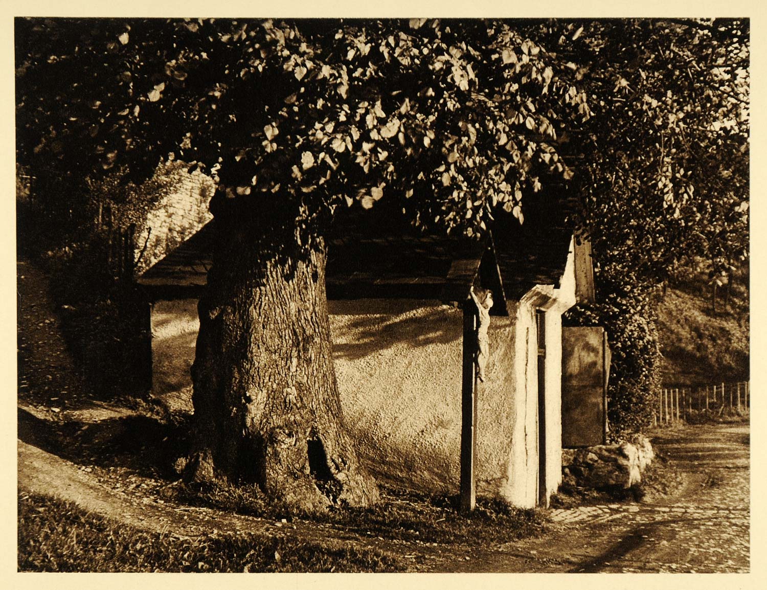 1924 Germany Arnsberg Rhine Westphalia Crucifix Road - ORIGINAL PHOTOGRAVURE GR3