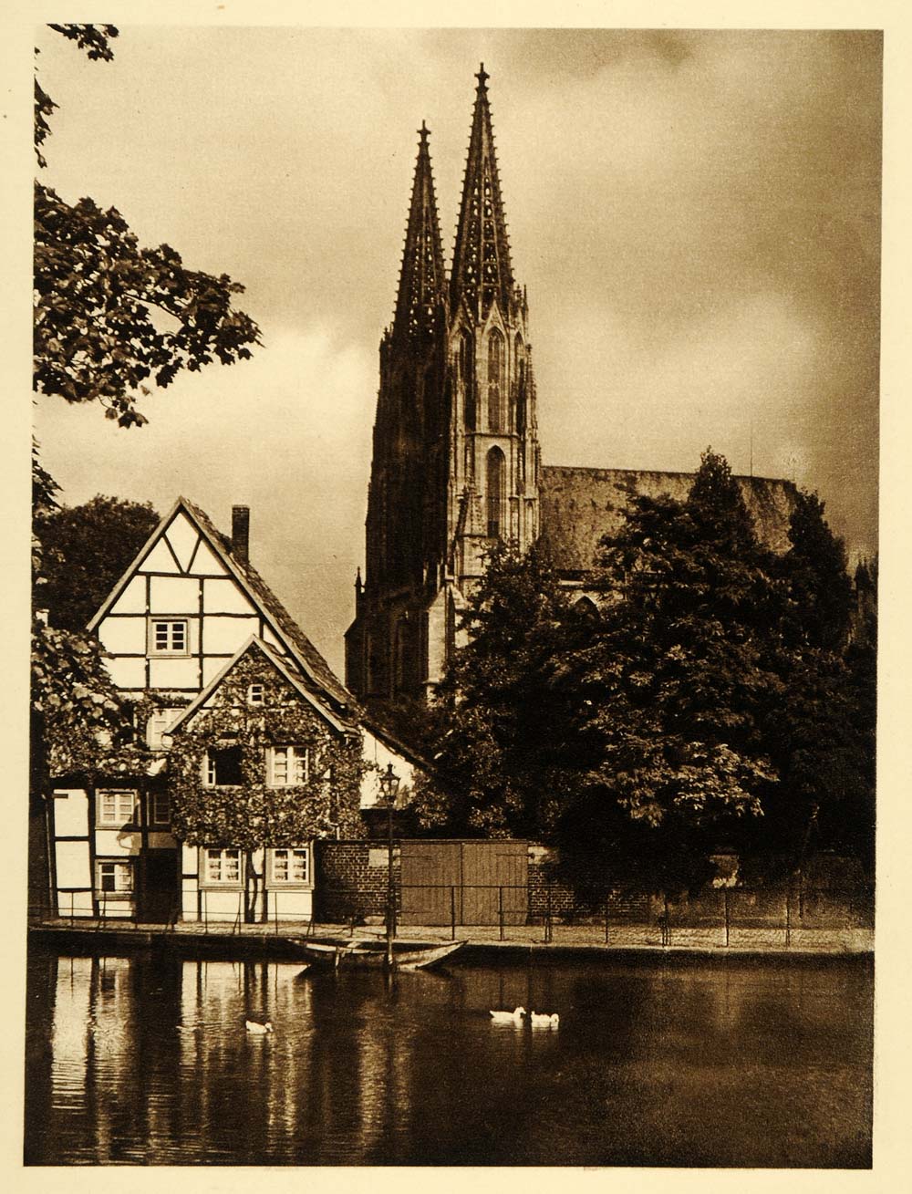 1924 Germany Soest Rhine Westphalia Wiesenkirche Church - ORIGINAL GR3