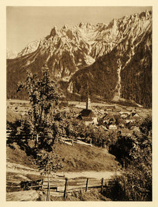 1924 Germany Karwendel Mittenwald Bavaria Alps Village - ORIGINAL GR3