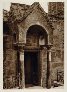 1928 Door Panagia Megalo Monastiri Church Athens Greece - ORIGINAL GRC2