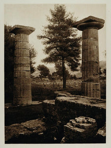 1928 Temple of Hera Olympia Greece Doric Architecture - ORIGINAL GRC2