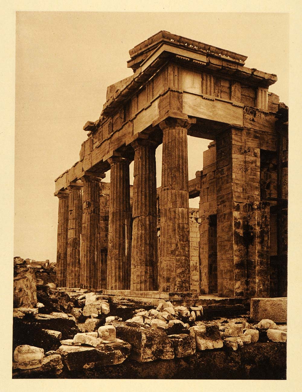 1926 Colonnade Propylaea Athens Greece Marble Column - ORIGINAL GRC3