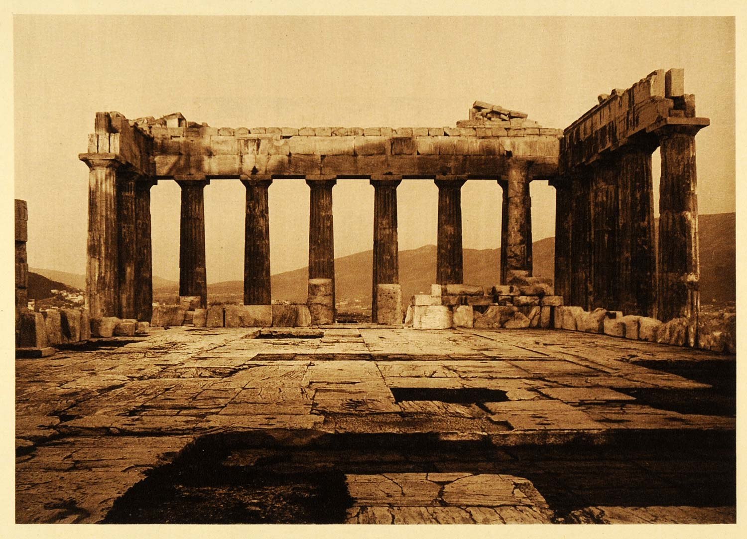 1926 Acropolis Parthenon Athens Greece Athena War Myth - ORIGINAL GRC3