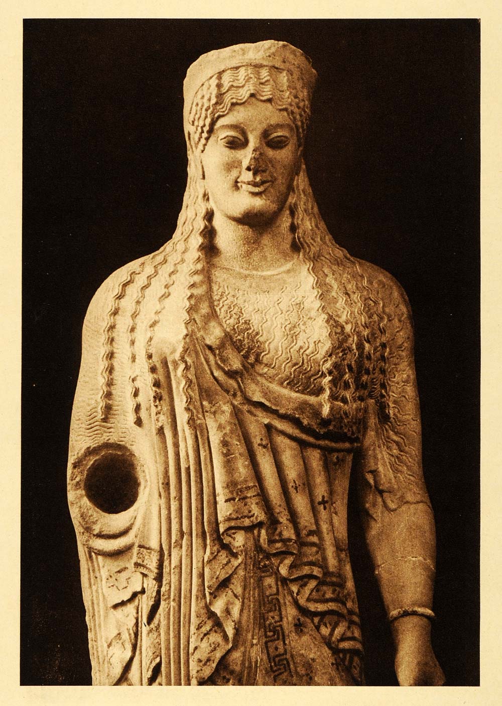 1926 Athens Greece Acropolis Sculpture Plutarchus Woman - ORIGINAL GRC3