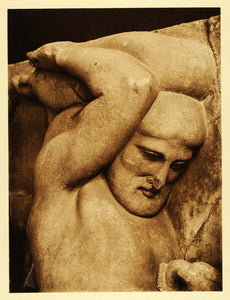 1926 Hercules Mythology God Olympia Statue Frieze Greek - ORIGINAL GRC3