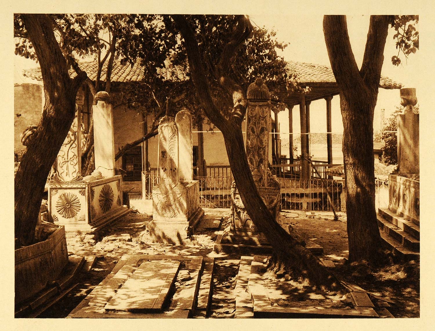 1926 Thessaloniki Turkish Graves Greece Hellas Building - ORIGINAL GRC3