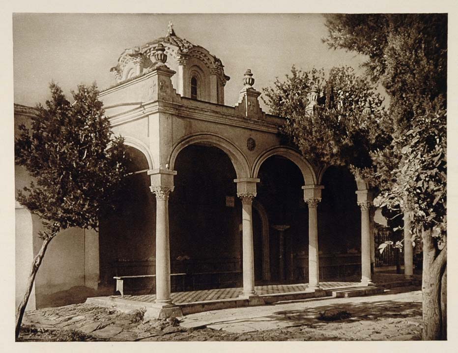 1928 Tschaurch Monastery Salonica Thessaloniki Greece - ORIGINAL GREECE