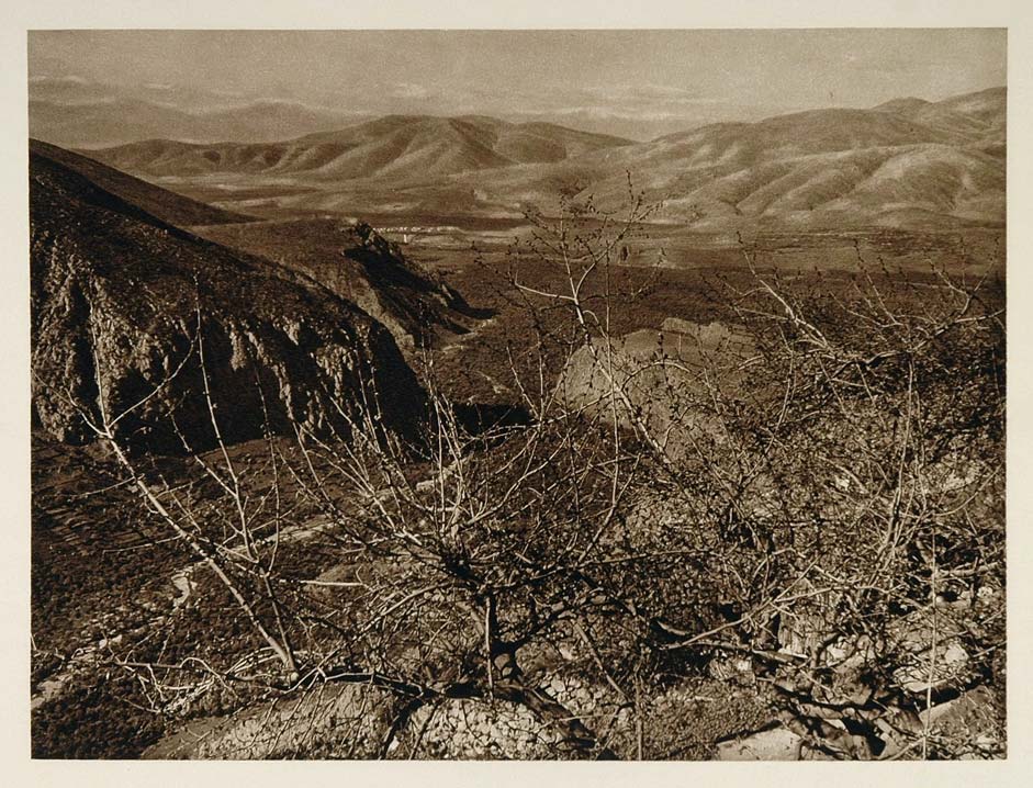 1928 Landscape Hills Delphi Itea Greece Photogravure - ORIGINAL GREECE