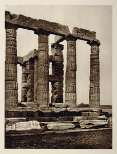 1928 Ruin Temple Poseidon Sounion Sunium Sounio Greece - ORIGINAL GREECE