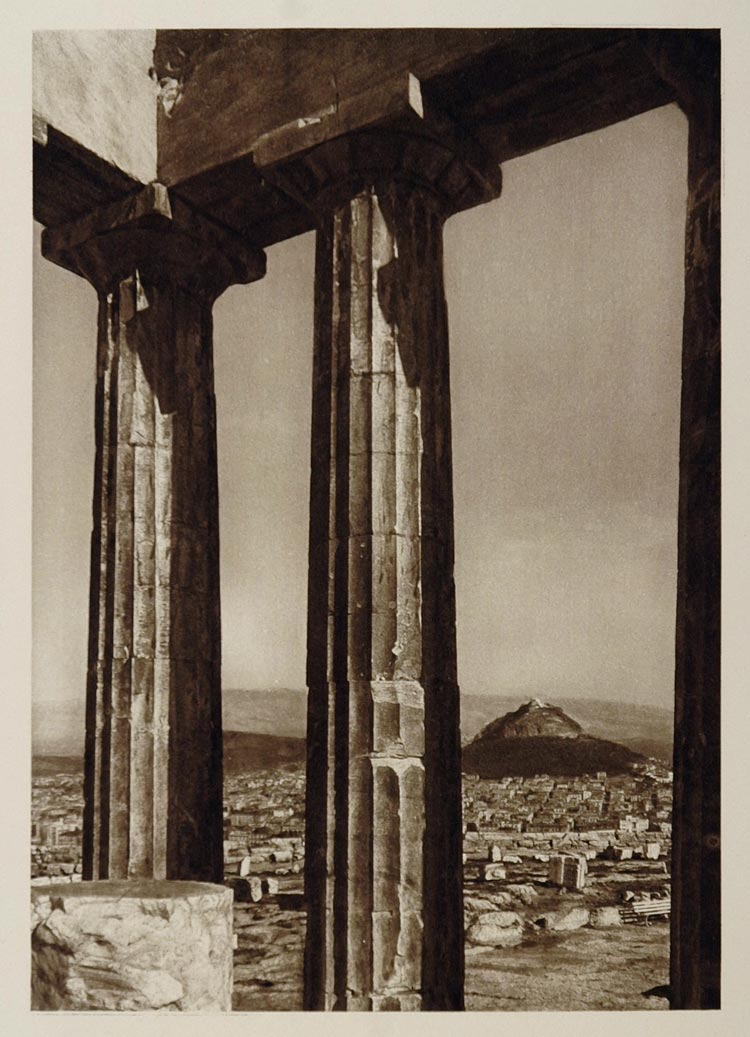 1928 Parthenon Lycabettus Northeast View Athens Greece - ORIGINAL GREECE