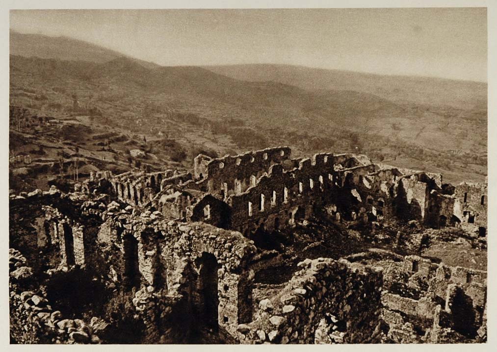 1928 Ruins Despot Palace Palast Mystra Mistra Greece - ORIGINAL GREECE