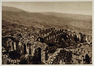 1928 Ruins Despot Palace Palast Mystra Mistra Greece - ORIGINAL GREECE