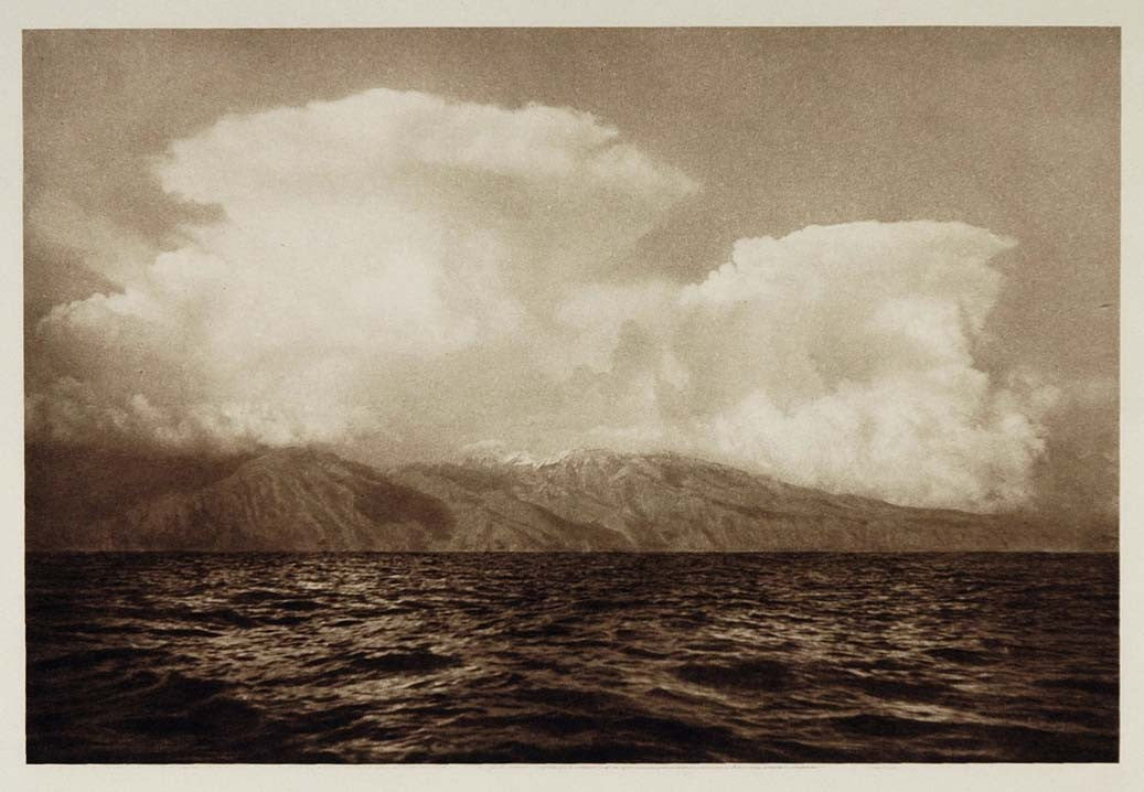 1928 Storm Clouds White Mountains Crete Kreta Greece - ORIGINAL GREECE - Period Paper
