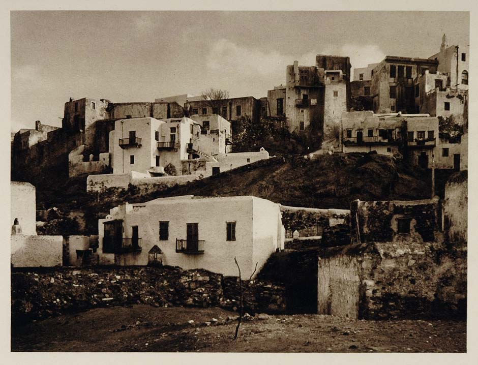 1928 Acropolis Naxos Island Greek Greece Photogravure - ORIGINAL GREECE