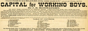 1883 Ad J. McConaughy Grocer Book Capital Working Boys - ORIGINAL GROC1