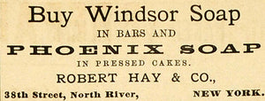 1883 Ad Windsor Soap Phoenix Robert Hay Bar Cake Health - ORIGINAL GROC1