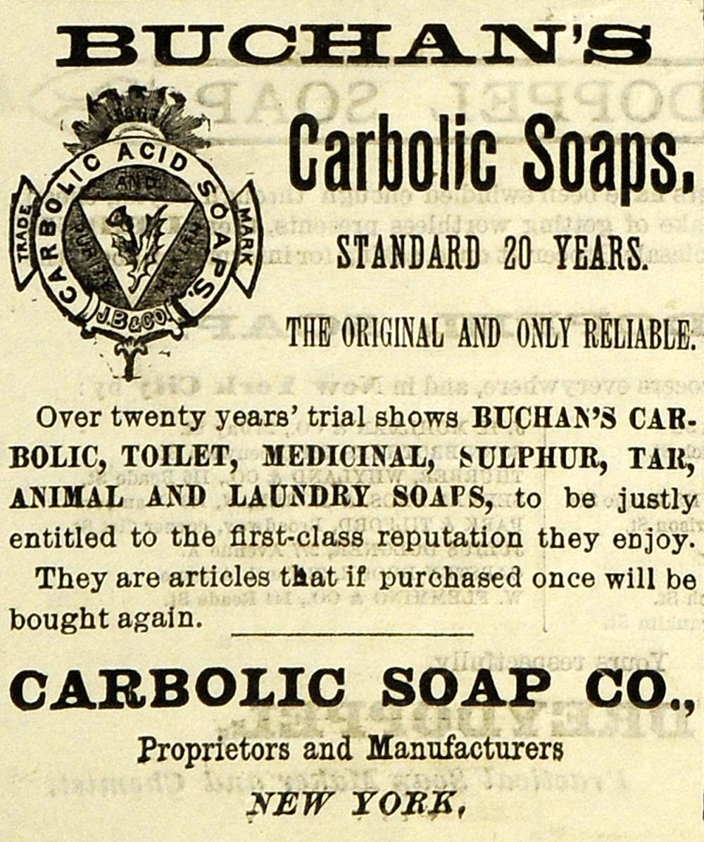1889 Ad Buchan's Carbolic Soap Toilet Hygiene Health - ORIGINAL GROC2