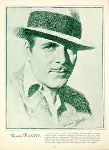 1933 Rotogravure Warner Baxter Actor Movie Film Cisco Kid Bandit Hollywood GTS1