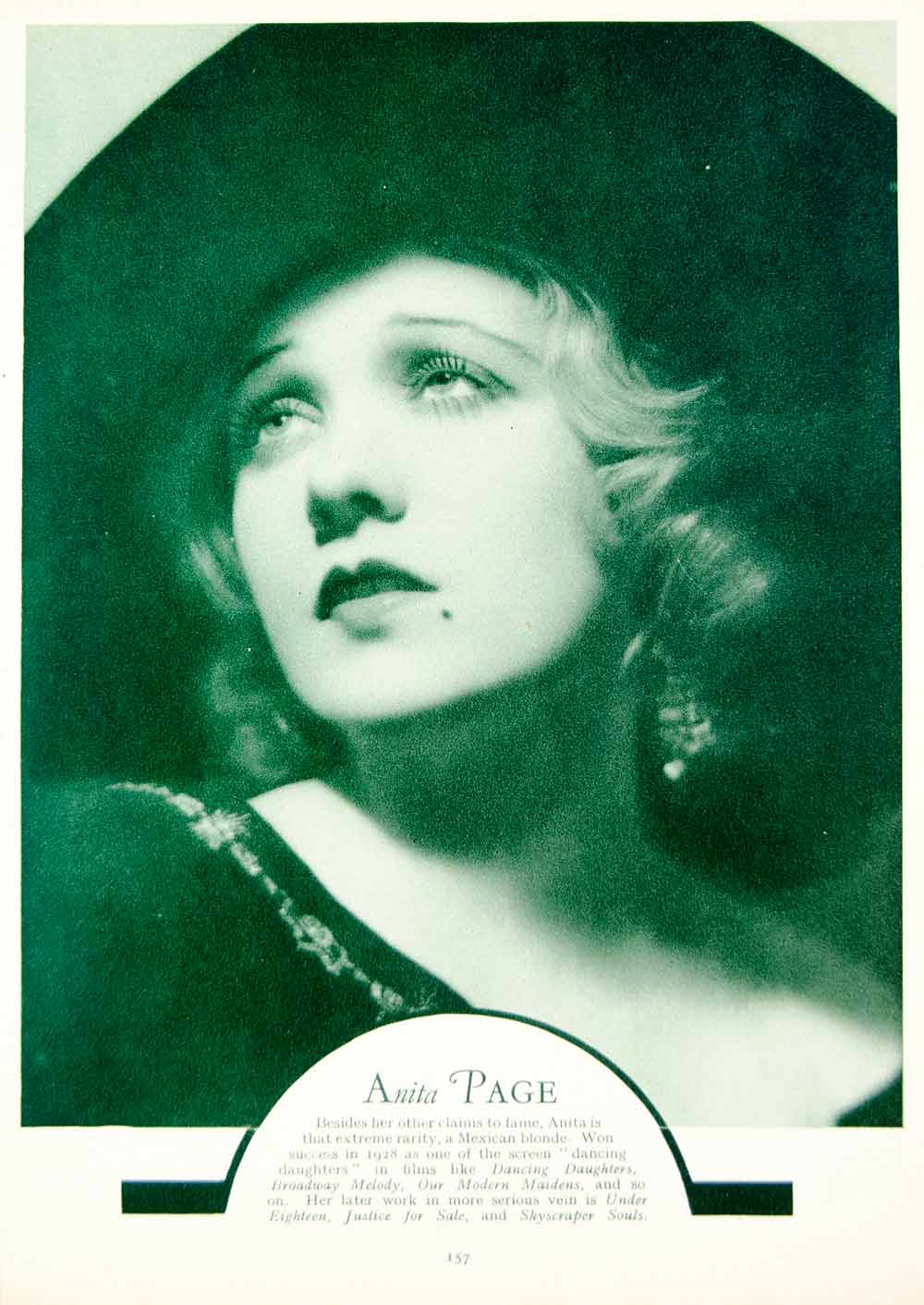1933 Rotogravure Anita Page Actress Movie Silent Leading Lady Hollywood GTS1