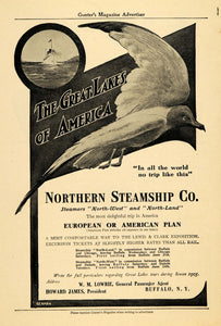 1905 Ad Northern Steamship Co. Cruises Tours Sea Bird - ORIGINAL GUN1