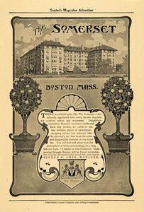 1905 Ad Somerset Hotel Luxury Lodging Massachusetts - ORIGINAL ADVERTISING GUN1