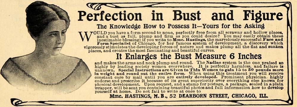 1906 Ad Mme. Hastings Face and Form Specialist Nadine - ORIGINAL GUN1