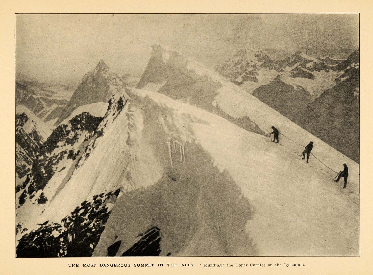1905 Print Lysamm Pennine Alps Mountains Italy Climbing ORIGINAL HISTORIC GUN1