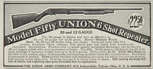 1911 Ad Model Fifty Union Arms 6 Shot Repeater Gun - ORIGINAL ADVERTISING GUNS