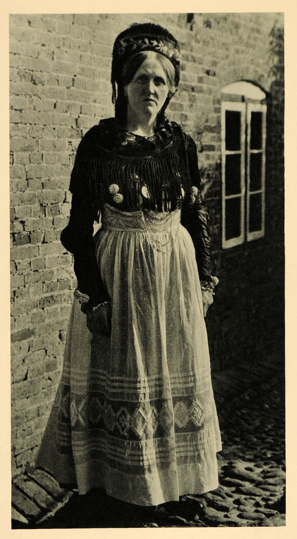 1927 Woman Folk Costume German Halligen Photogravure - ORIGINAL HAL1