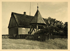 1927 Church Hallig Oland Halligen Germany Photogravure - ORIGINAL HAL1