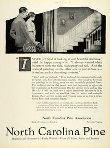 1920 Ad Stairway Wood Mahogany North Carolina Pine Association Interior HB2