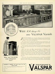 1920 Ad Macy's Department Store Kitchen Refrigerator Valentine's Valspar HB2