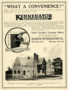 1920 Ad Kernerator Chimney Incinerator Co Milwaukee Wisconsin W J Brainard HB2